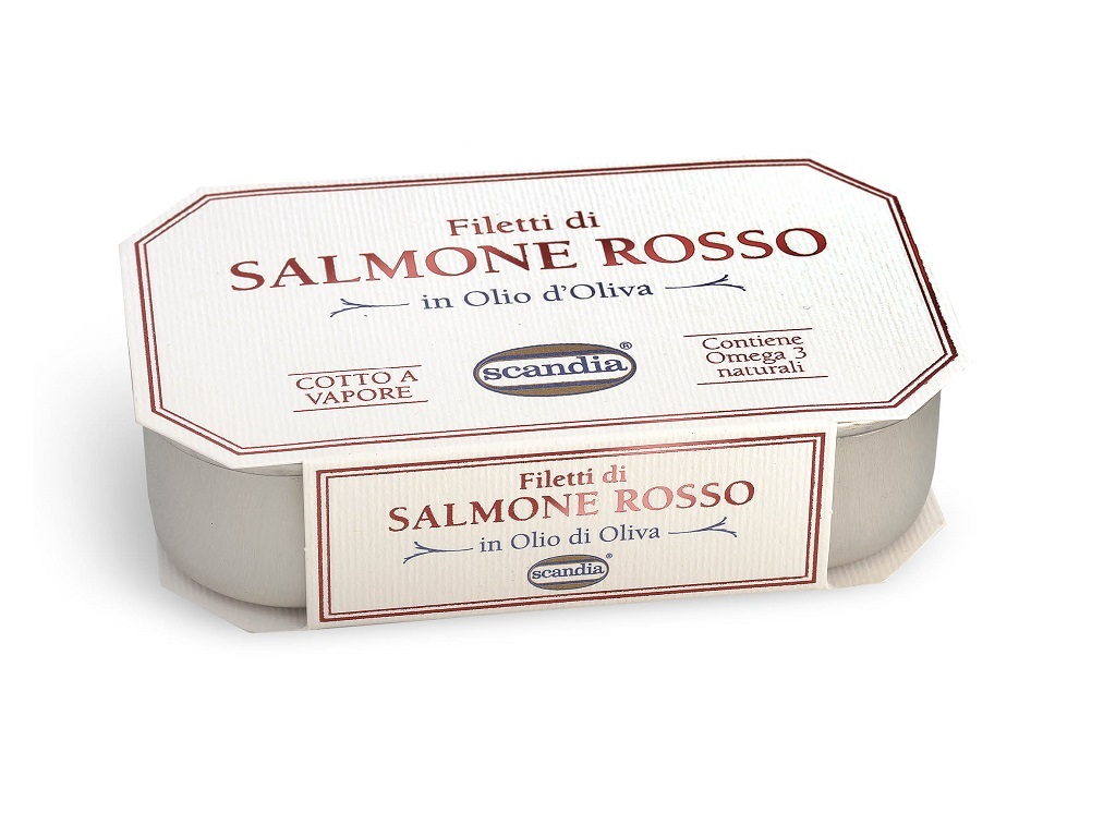 I tesori del mare \u003e Linea mare in olio di oliva \u003e Filetti di Salmone Rosso  in olio di oliva - Scatoletta